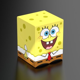Squaroes - Boulder 100+ - SpongeBob SquarePants - SpongeBob - Yellow cube-shaped deck box featuring SpongeBob SquarePants' face and signature outfit with white shirt and red tie.