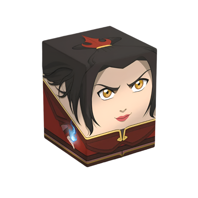 Squaroes 100+ Boulder: Avatar The Last Airbender - Azula - Square black and red deck box featuring Azula’s face and fire emblem from Avatar The Last Airbender.