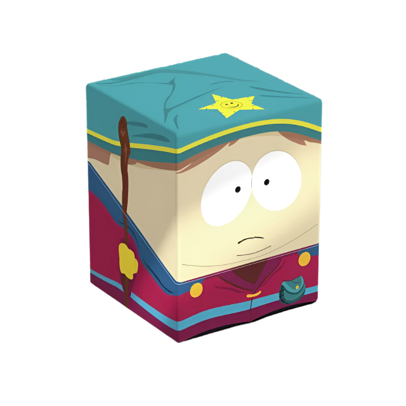 Squaroes: 100+ Deckbox - South Park - Grand Wizard Cartman - Square deck box featuring South Park’s Grand Wizard Cartman design with blue, red, and beige colors.
