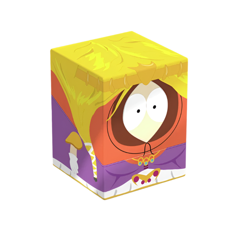 Squaroes: 100+ Deckbox - South Park - Princess Kenny - Yellow and purple rectangular deck box featuring South Park character Princess Kenny with cartoon face and hood design.