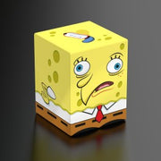 Squaroes - Boulder 100+ - Secret Lair x SpongeBob - Internet Sensation :Mocking Spongebob - Square deck box shaped like SpongeBob with a mocking face, yellow with brown pants and a red tie.