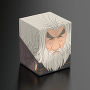 Squaroes Boulder 100+: The Lord of the Rings - Gandalf the Grey - Rectangular deck box featuring a stylized illustration of Gandalf the Grey with white hair and beard on a dark background.