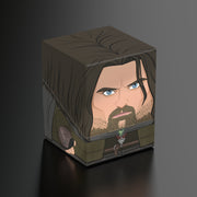 Squaroes Boulder 100+: The Lord of the Rings - Aragorn - Square deck box featuring stylized Aragorn face and detailed armor in earthy tones.