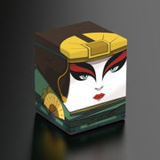 Squaroes 100+ Boulder: Avatar The Last Airbender - Avatar Kyoshi - Compact rectangular deck box featuring bold, stylized face of Avatar Kyoshi in yellow headpiece and green attire with red.