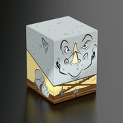 Squaroes: 100+ Deckbox - Teenage Mutant Ninja Turtles Wave II - Rocksteady - Square deck box with a stylized gray rhino face and textured base for card storage.
