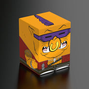Squaroes: 100+ Deckbox - Teenage Mutant Ninja Turtles Wave II - Bebop - Yellow and orange rectangular deck box featuring cartoon Bebop character with purple sunglasses and a gray chain design at.