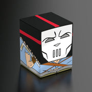 Squaroes: 100+ Deckbox - Teenage Mutant Ninja Turtles Wave II - Casey Jones - Black rectangular deck box with red stripe, featuring a white mask face and comic-style weapon illustrations on sides.