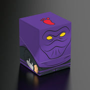 Squaroes: 100+ Deckbox - Teenage Mutant Ninja Turtles Wave II - Foot Clan - Purple rectangular deck box with a stylized ninja face and yellow eyes, featuring a red footprint symbol on top and.