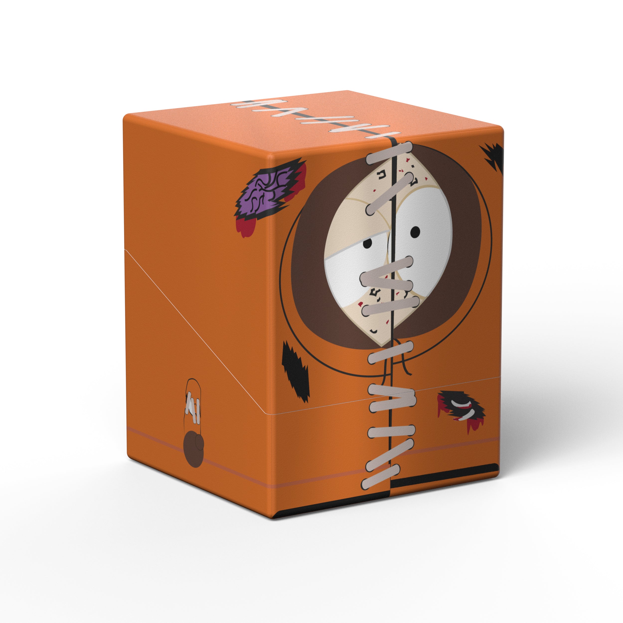 Squaroes 100+ Boulder - South Park: Halloween - Stitched Kenny (PREORDER) - Orange rectangular deck box with stitched Kenny design from South Park Halloween series, featuring black and white accents.
