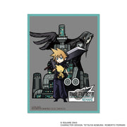 Final Fantasy TCG: Cloud Sleeves 100CT - Rectangular card sleeves with turquoise borders featuring chibi Cloud Strife and Sephiroth characters from Final Fantasy VII