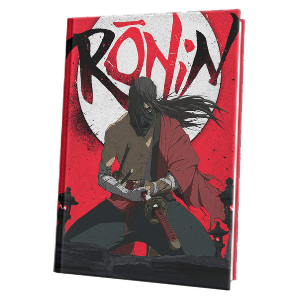 Ronin: Core Rulebook - Ronin Core Rulebook with red cover featuring a masked warrior holding a sword in front of a white moon silhouette.