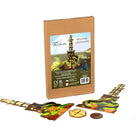 Everdell: Farshore Wooden Lighthouse (PREORDER) - Cardboard box packaging showing illustrated wooden lighthouse and scattered game pieces including scenic board sections and.