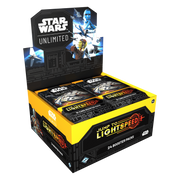 Star Wars: Unlimited - Jump to Lightspeed - Booster Box - Star Wars Unlimited Jump to Lightspeed booster box with yellow and black packaging featuring Star Wars characters and.