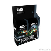Star Wars: Unlimited - Ashes of the Empire Carbonite Booster Display (PREORDER) - Black Star Wars-themed cardboard booster display box with colorful sci-fi artwork and logo.