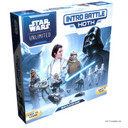 Star Wars: Unlimited - Intro Battle: Hoth - Star Wars Unlimited Intro Battle Hoth game box with characters and snowy battle scene artwork on blue and white packaging.
