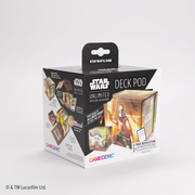 Gamegenic: Star Wars: Unlimited Deck Pod - The Mandalorian & Grogu - Square black and white box packaging for Gamegenic Star Wars Unlimited Deck Pod featuring The Mandalorian and Grogu artwork.