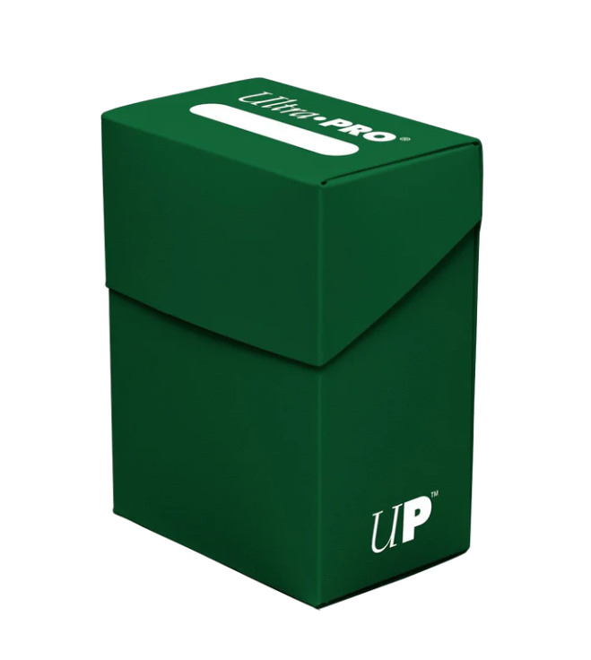 Ultra Pro Poly Deck Box - Green - Green Ultra Pro Poly Deck Box with hinged lid and white UP logo on the front side.