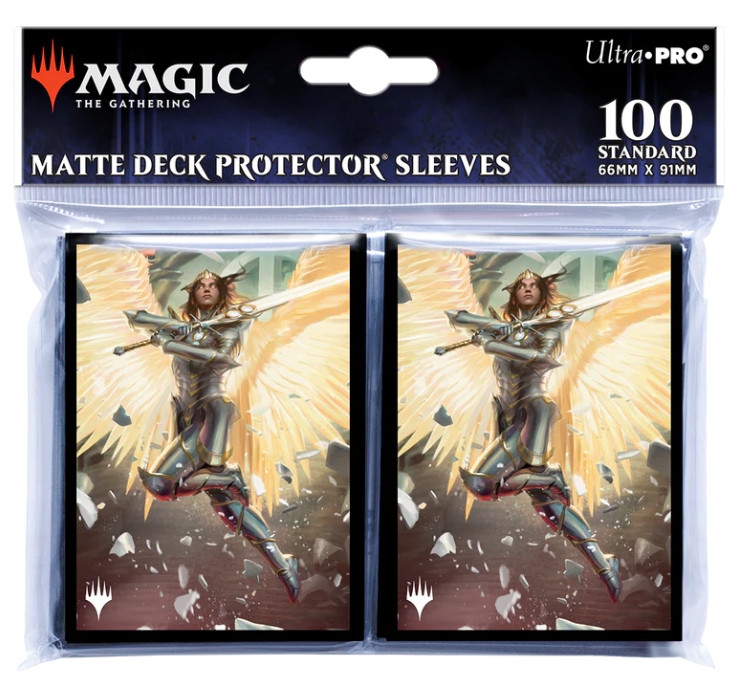 Ultra Pro Sleeves - MTG March of the Machine V1 - The Gathering Ultra Pro matte deck protector sleeves featuring angelic warrior artwork from March of the Machine, 100 count, .