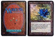 Magic: the Gathering Blanket - Black Lotus 2 Sided - The Gathering card design, one side with colorful card back and the other with detailed Black Lotus card art in blue and.