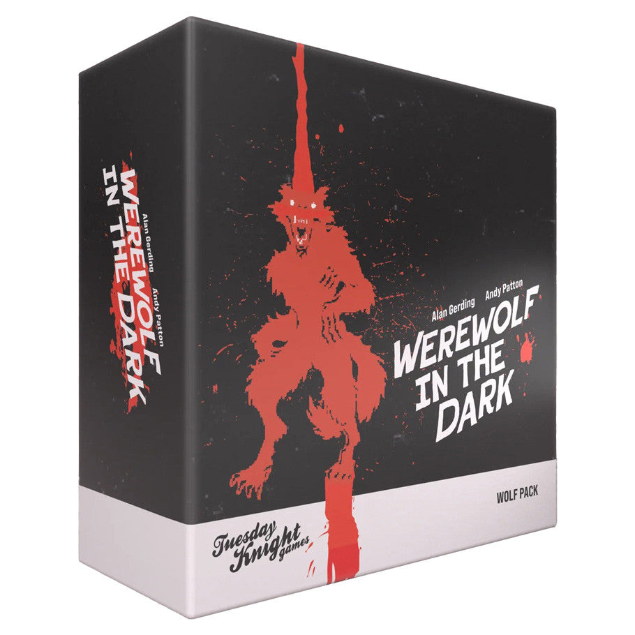 Werewolf in the Dark: Wolf Pack (PREORDER) - Black game box with red werewolf silhouette and white text for Werewolf in the Dark party game.