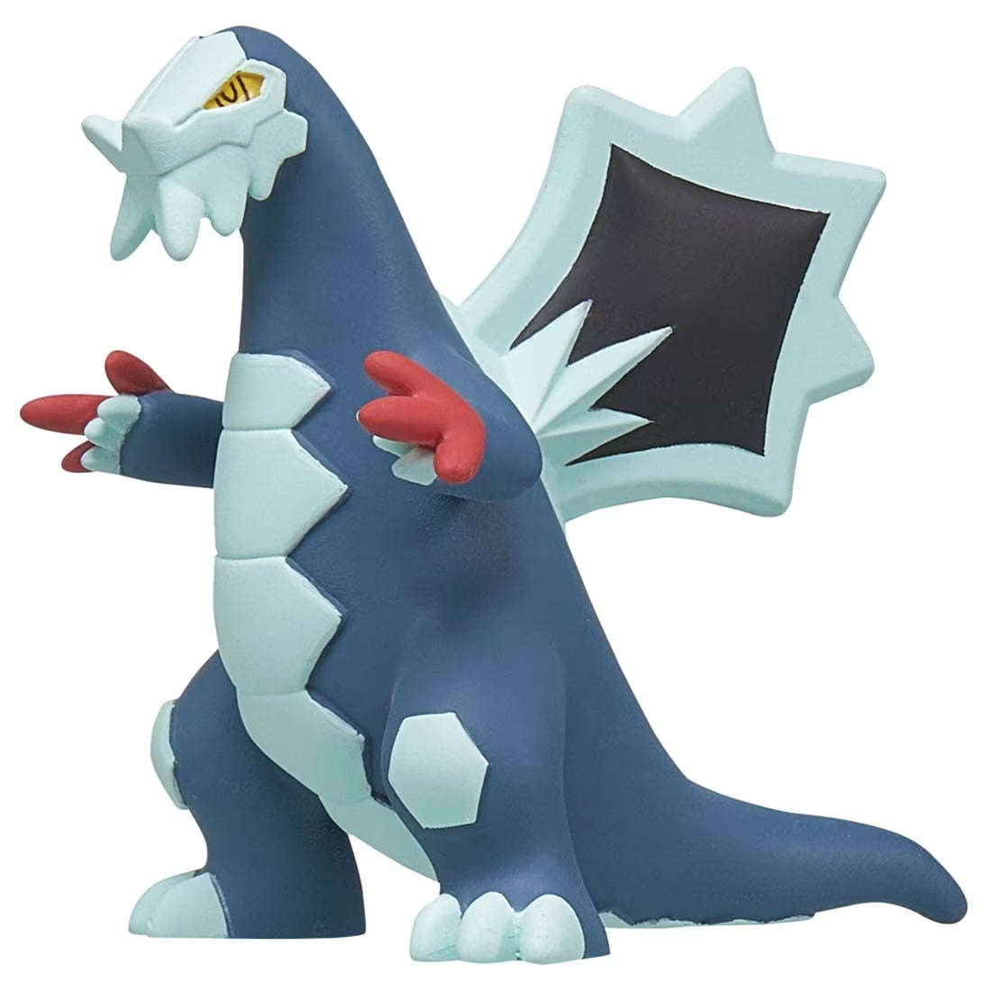 Takaratomy Pokemon Figure Collection - Baxcalibur - Blue dinosaur-like Pokemon figure with light blue hexagonal chest, red claws, and large wing with jagged edges.
