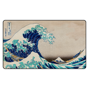 Gamermats Playmat: Great Wave Off Kanagawa (PREORDER) - Rectangular gaming playmat featuring The Great Wave Off Kanagawa artwork with deep blue waves, white foam, a boat, and Mount