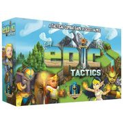 Tiny Epic Tactics (PREORDER) - Compact rectangular board game box with fantasy characters and lush green landscape, featuring large block letters spelling.