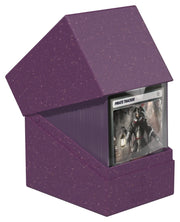 Ultimate Guard Return to Earth 133+ Boulder - Purple - Purple speckled deck box with angled roof design, holding trading cards upright.