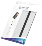 Ultimate Guard 18-Pocket Flexxfolio XenoSkin - White - White 18-pocket binder with black elastic closure and flexible cover in retail packaging.