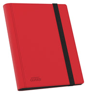 Ultimate Guard 18-Pocket Flexxfolio XenoSkin - Red - Red Ultimate Guard 18-pocket Flexxfolio binder with black elastic strap and embossed logo.