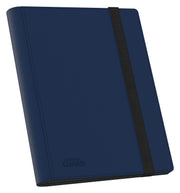 Ultimate Guard 18-Pocket Flexxfolio XenoSkin - Blue - Blue card binder with flexible cover and black elastic strap closure.