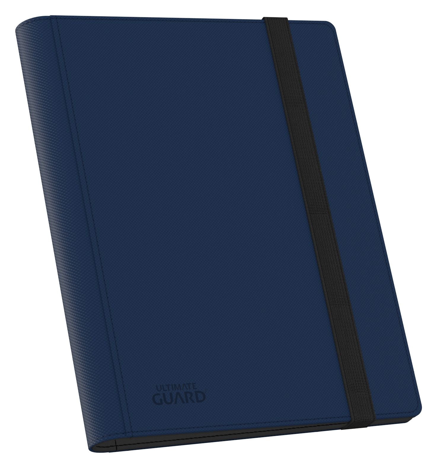 Ultimate Guard 18-Pocket Flexxfolio XenoSkin - Blue - Blue card binder with flexible cover and black elastic strap closure.