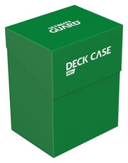 Ultimate Guard 80+ Deck Case - Green - Green rectangular deck case with hinged lid and white "Deck Case 80+" and "Ultimate Guard" text on top and front.
