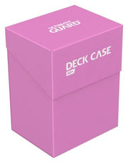 Ultimate Guard 80+ Deck Case - Pink - Pink rectangular deck case with a flip-top lid and white "DECK CASE" and "ULTIMATE GUARD" text on the front and top.