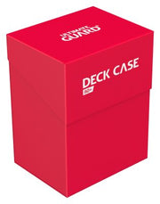 Ultimate Guard 80+ Deck Case - Red - Red rectangular deck case with a flip-top lid and white Ultimate Guard logo and "Deck Case 80+" text on front and top.