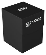 Ultimate Guard 100+ Deck Case - Standard Black - Black rectangular card deck case with white "Ultimate Guard" and "Deck Case 100+" logos on lid and front sides.