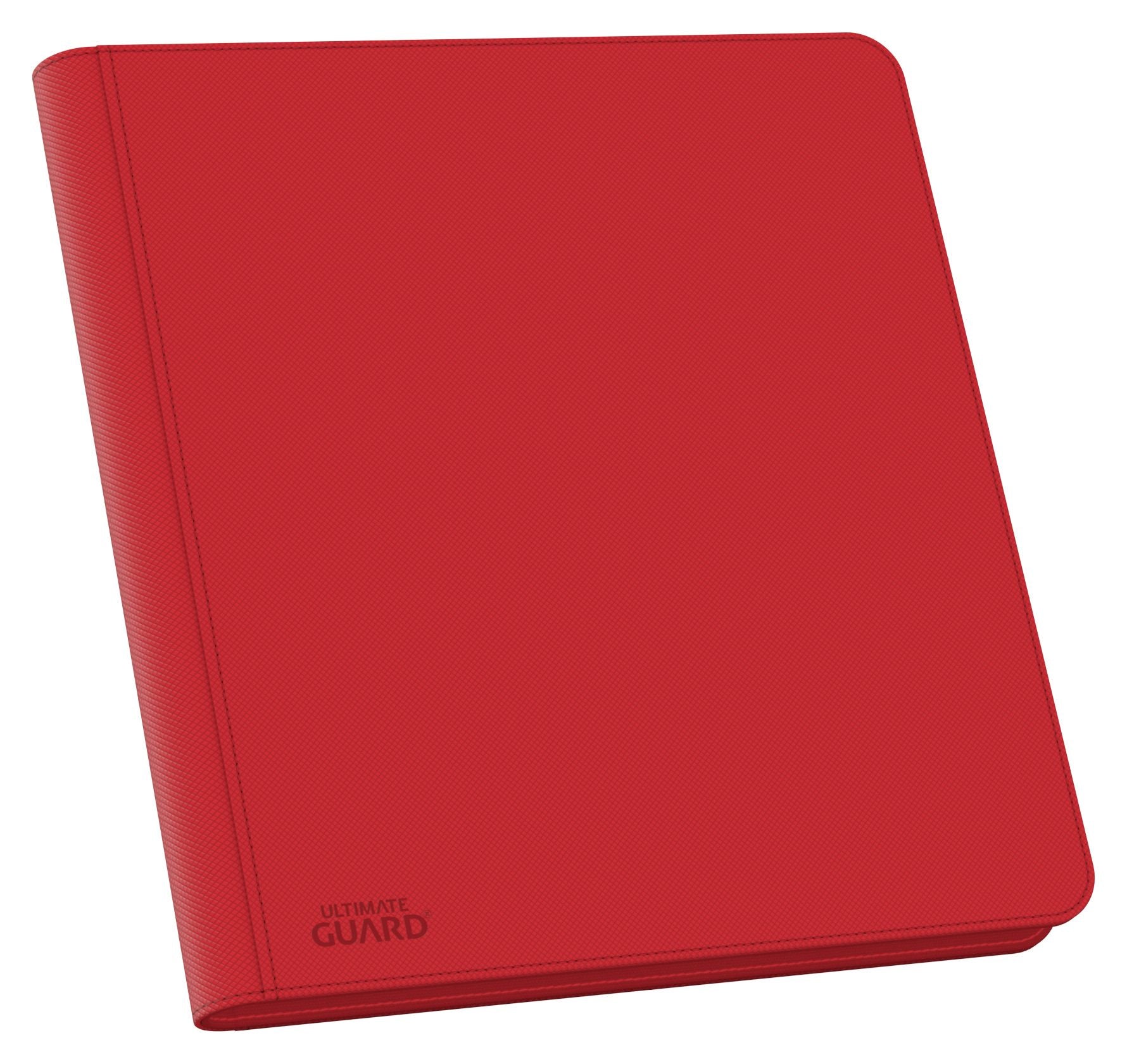 Ultimate Guard 24-Pocket Zipfolio XenoSkin - Red - Red Ultimate Guard 24-pocket Zipfolio XenoSkin card binder with textured finish and zipper closure.