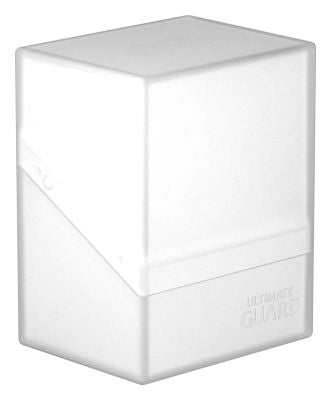 Ultimate Guard Boulder 80+ Deck Case - Frosted - Frosted semi-transparent white rectangular deck case with smooth matte finish and secure closure.