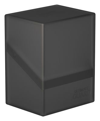 Ultimate Guard Boulder 80+ Deck Case - Onyx - Matte black rectangular deck case with smooth surfaces and subtle beveled edges, compact and sturdy design.