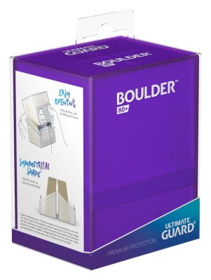 Ultimate Guard Boulder 80+ Deck Case - Amathyst - Purple rectangular deck case with smooth matte finish and Ultimate Guard logo on bottom right corner.