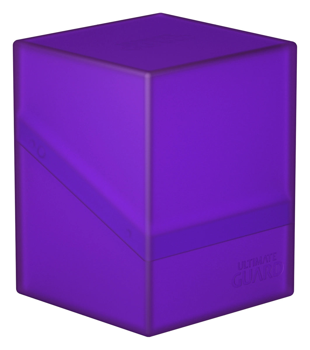 Ultimate Guard Boulder 100+ Deck Case - Amethyst - Amethyst purple rectangular deck case with matte finish and angled front edge.