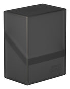 Ultimate Guard Boulder 60+ Deck Case - ONYX - Matte black rectangular deck case with subtle embossed logo on lower corner.