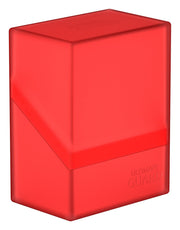 Ultimate Guard Boulder 60+ Deck Case - Ruby - Ruby red Ultimate Guard Boulder 60+ deck case with matte finish and subtle logo embossing.