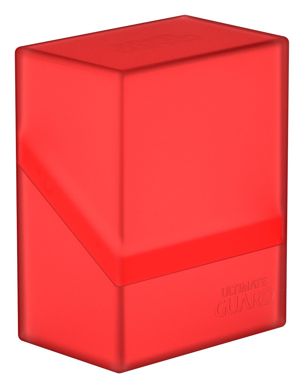 Ultimate Guard Boulder 60+ Deck Case - Ruby - Ruby red Ultimate Guard Boulder 60+ deck case with matte finish and subtle logo embossing.