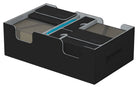 Ultimate Guard Deck Case Smarthive 400+ - Black - Black Ultimate Guard Deck Case Smarthive 400+ with segmented compartments and blue divider strip.