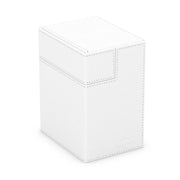 Ultimate Guard Flip'n'Tray 133+: Monocolor - White - White rectangular deck box with flip-top lid, smooth finish, and compact design.