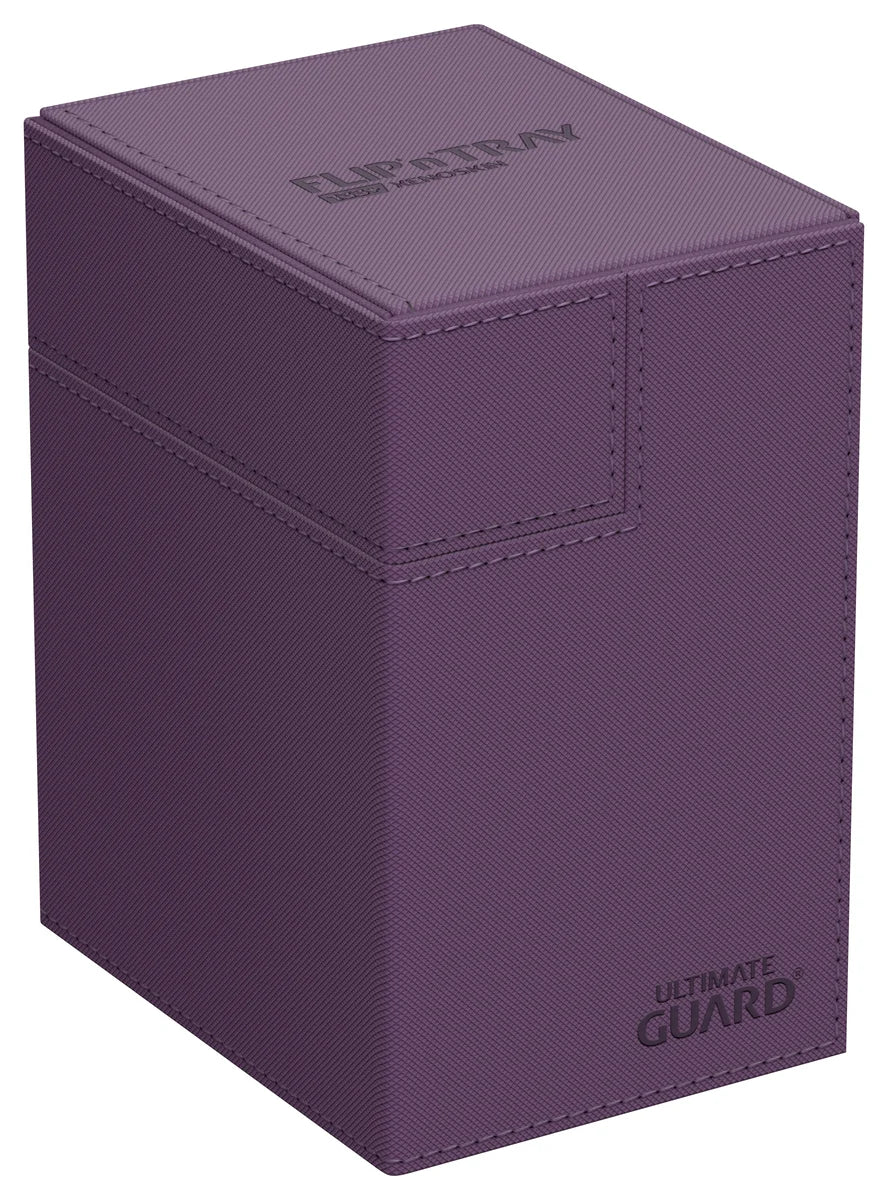 Ultimate Guard Flip'n'Tray 133+: Monocolor - Purple - Purple rectangular deck box with smooth matte finish and subtle embossed Ultimate Guard logo on lid and front.