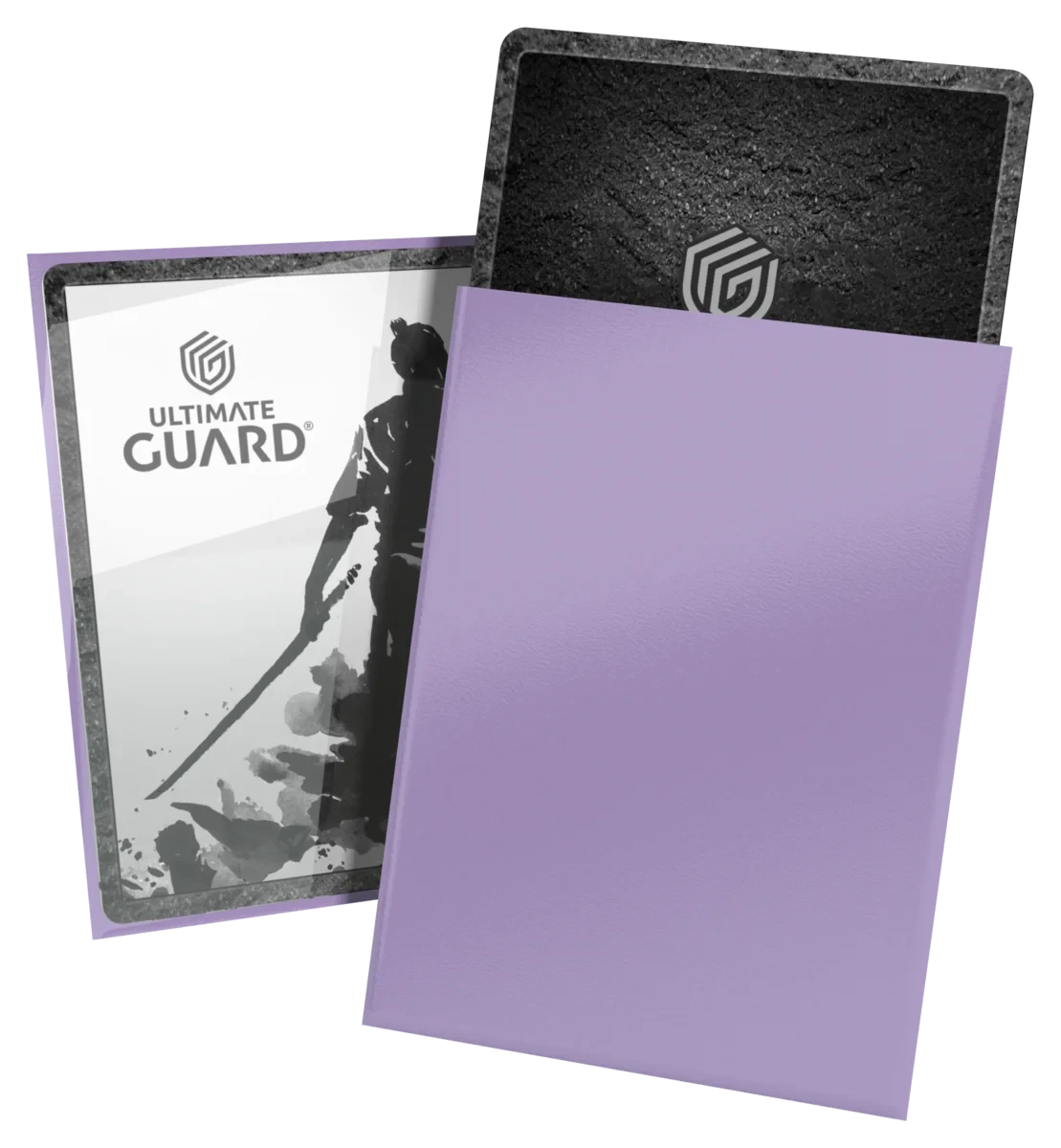 Ultimate Guard Katana 100 ct Standard Sleeves - Summer Cloud - Purple matte card sleeve with black top border and subtle Ultimate Guard logo on front.