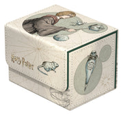 Ultimate Guard Sidewinder 100+: Harry Potter - Ron Weasley - Beige and green rectangular deck box with stitched edges, featuring illustration of Ron Weasley holding a glass orb and.