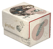 Ultimate Guard Sidewinder 100+: Harry Potter - Hermione Jean Granger - Rectangular cream-colored deck box with textured surface, featuring Hermione Granger illustration, gold "Harry Potter" text,